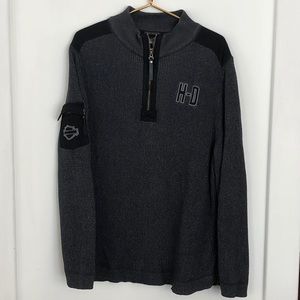 Men’s Harley Davidson quarter zip sweater